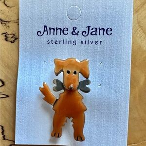 New Sterling Silver Golden Retriever Pin by Anne and Jane